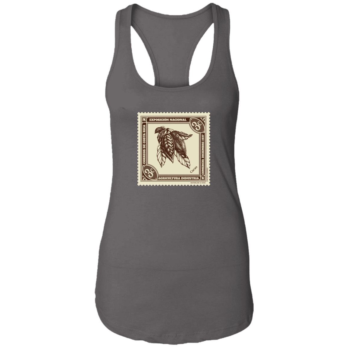 Vintage Costa Rica Stamp Ladies Racerback Tank